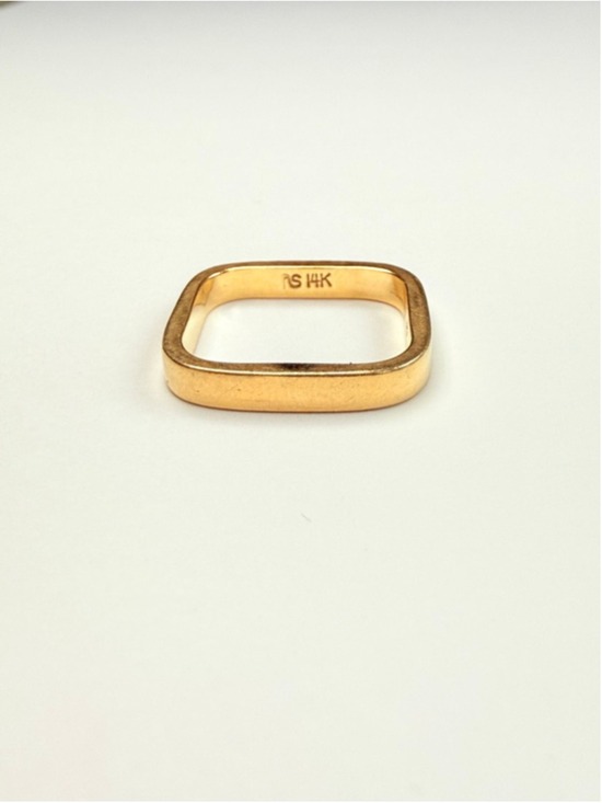 Unbranded Jewelry - 14K Solid Gold Designer NOVA Modern Minimalist Square Band Stacking Ring N2